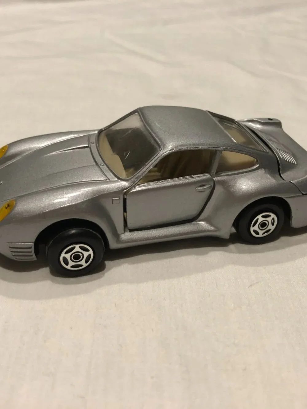Toy Die Cast Silver Porsche Car